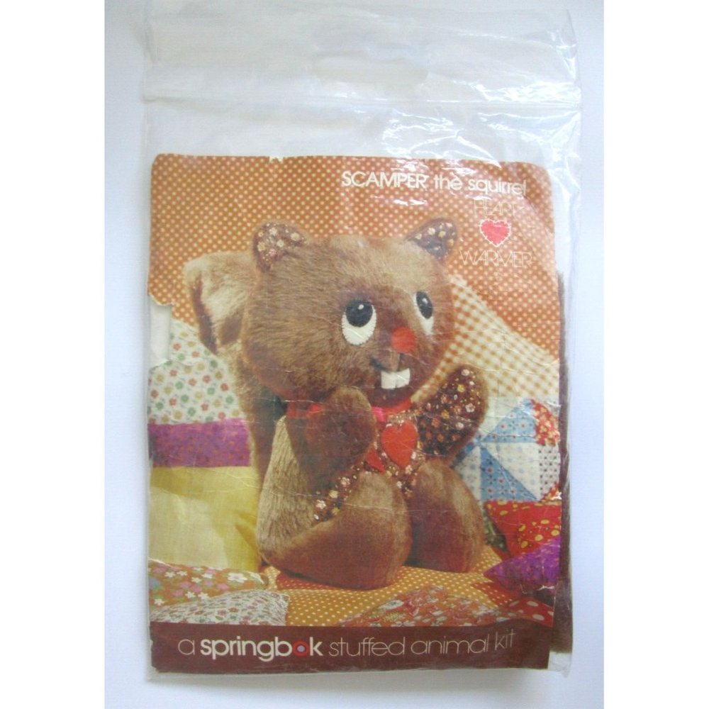 Vintage - A Springbok Stuffed Animal Craft Kit - Scamper the Squirrel - 13" NOS